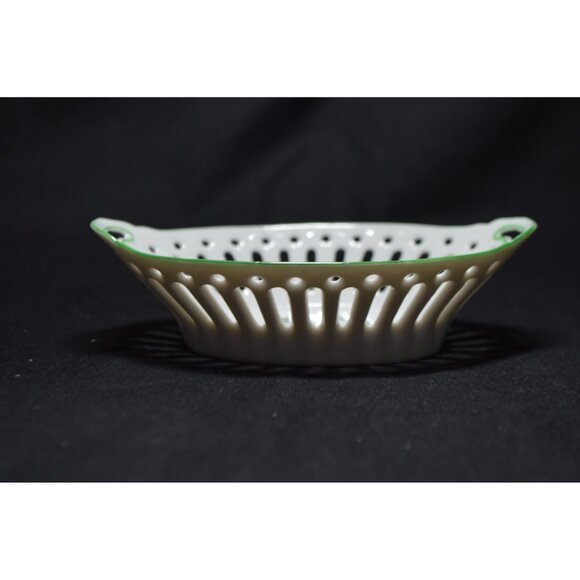 Bergdorf Goodman Porcelain Trinket Dish Hand Painted Cherry Themed With Gift Box - Picture 6 of 12